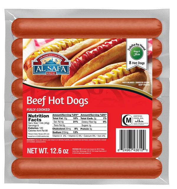 Al Safa Halal Beef Hot Dogs 12.6 Oz