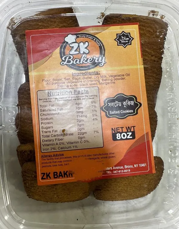 Zk Bakery Salted Cookies 8oz