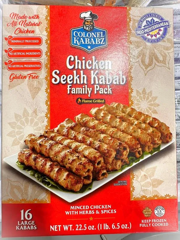 Colonel Kababz Chicken Seekh Kabab 22.5 Oz