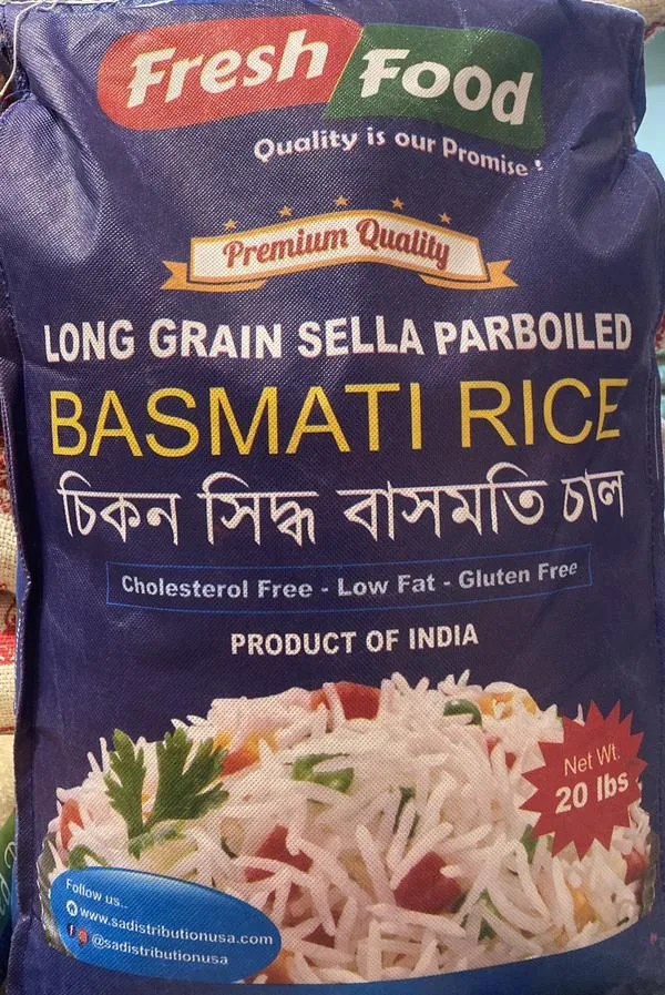 Fresh Food Long Grain Parboiled Basmati Rice 20lb